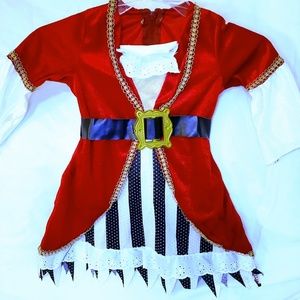 XS Girl/Toddler Red/black Pirate costume